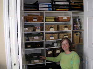 organized craft supplies closet