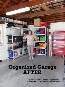 AFTER photo of organized home garage
