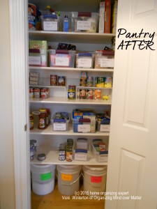Photo of Kitchen Pantry after organizing session.