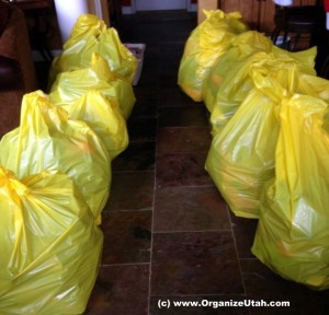 10 bags of clothes to donate