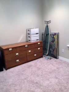 AFTER photo - how to purge a guest bedroom dresser